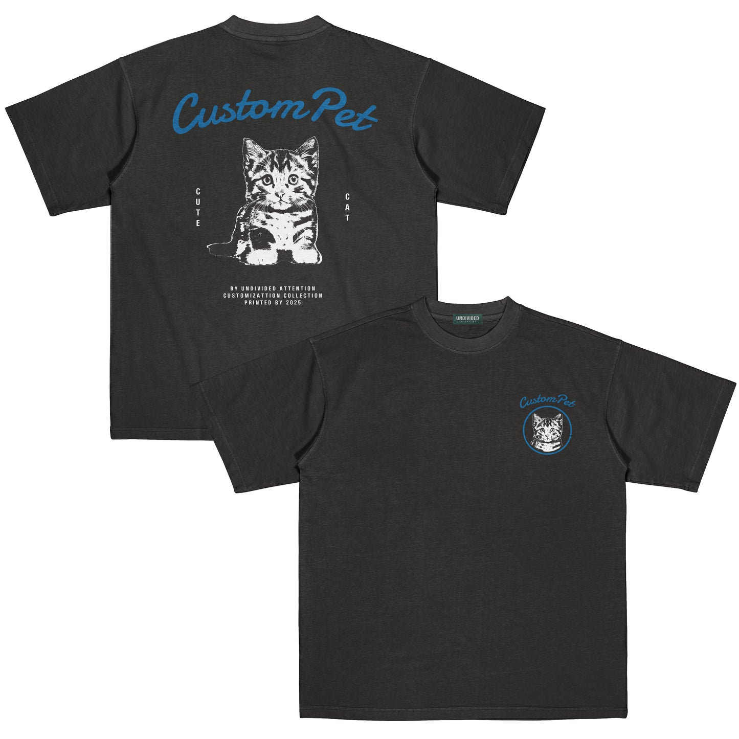 "CUSTOM CAT TEE #4" BLACK / MEDIUM FIT