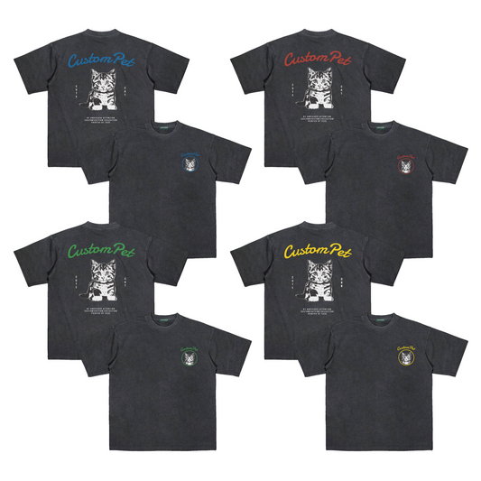"CUSTOM PET TEE #4" WASHED BLACK / MEDIUM FIT