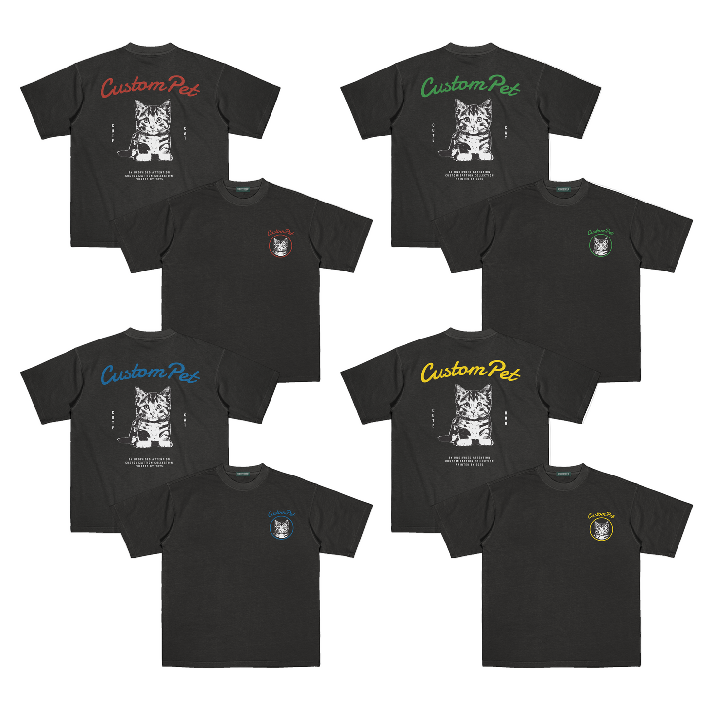 "CUSTOM CAT TEE #4" BLACK / MEDIUM FIT