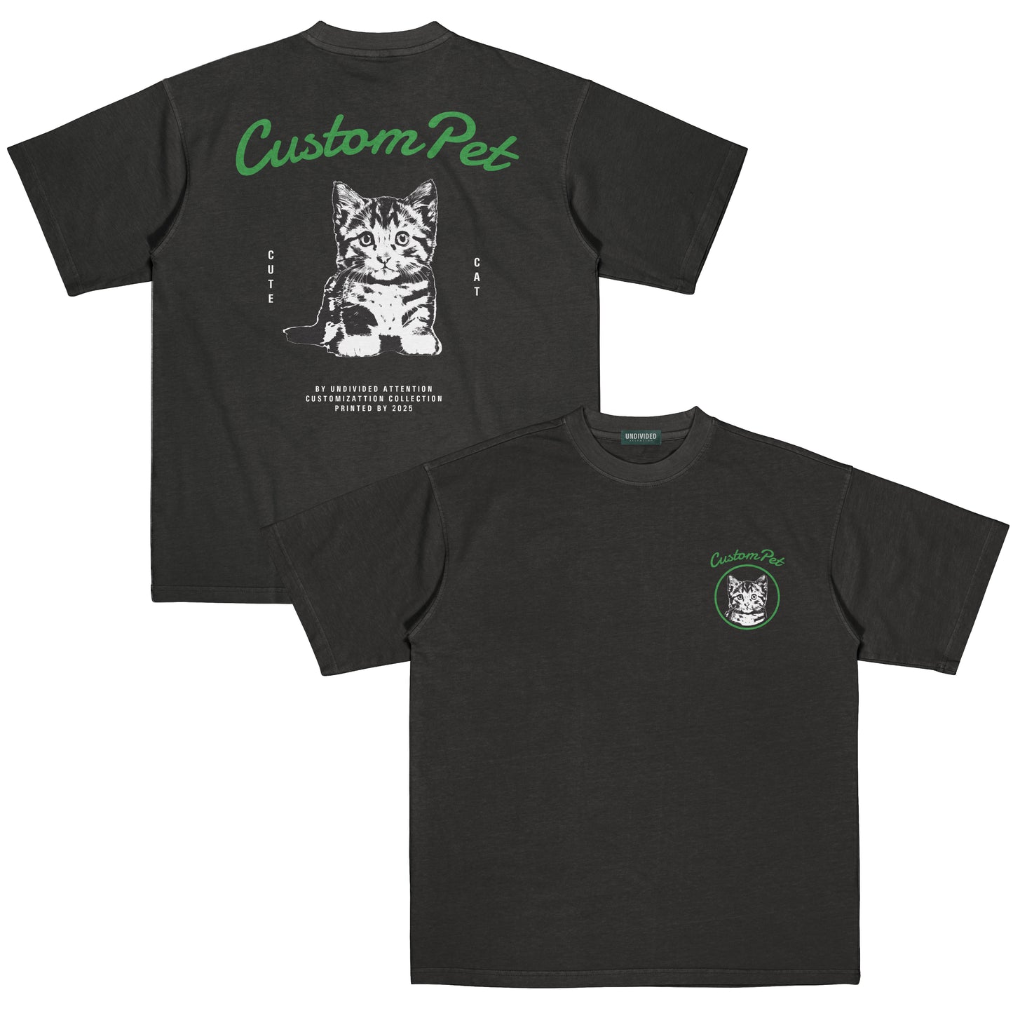 "CUSTOM CAT TEE #4" BLACK / MEDIUM FIT