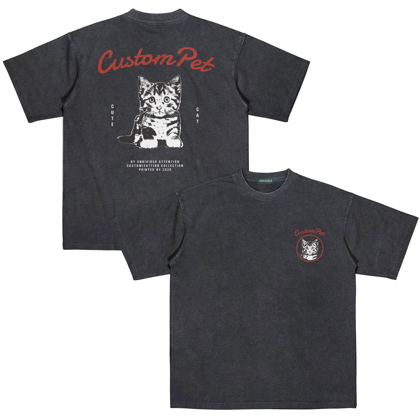 "CUSTOM PET TEE #4" WASHED BLACK / MEDIUM FIT