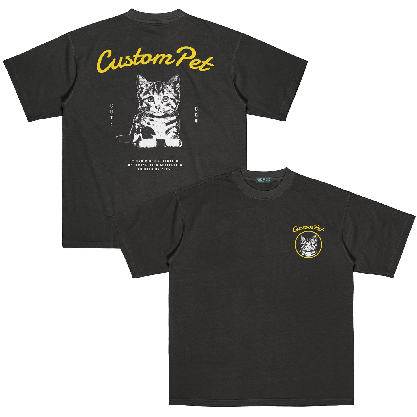 "CUSTOM CAT TEE #4" BLACK / MEDIUM FIT