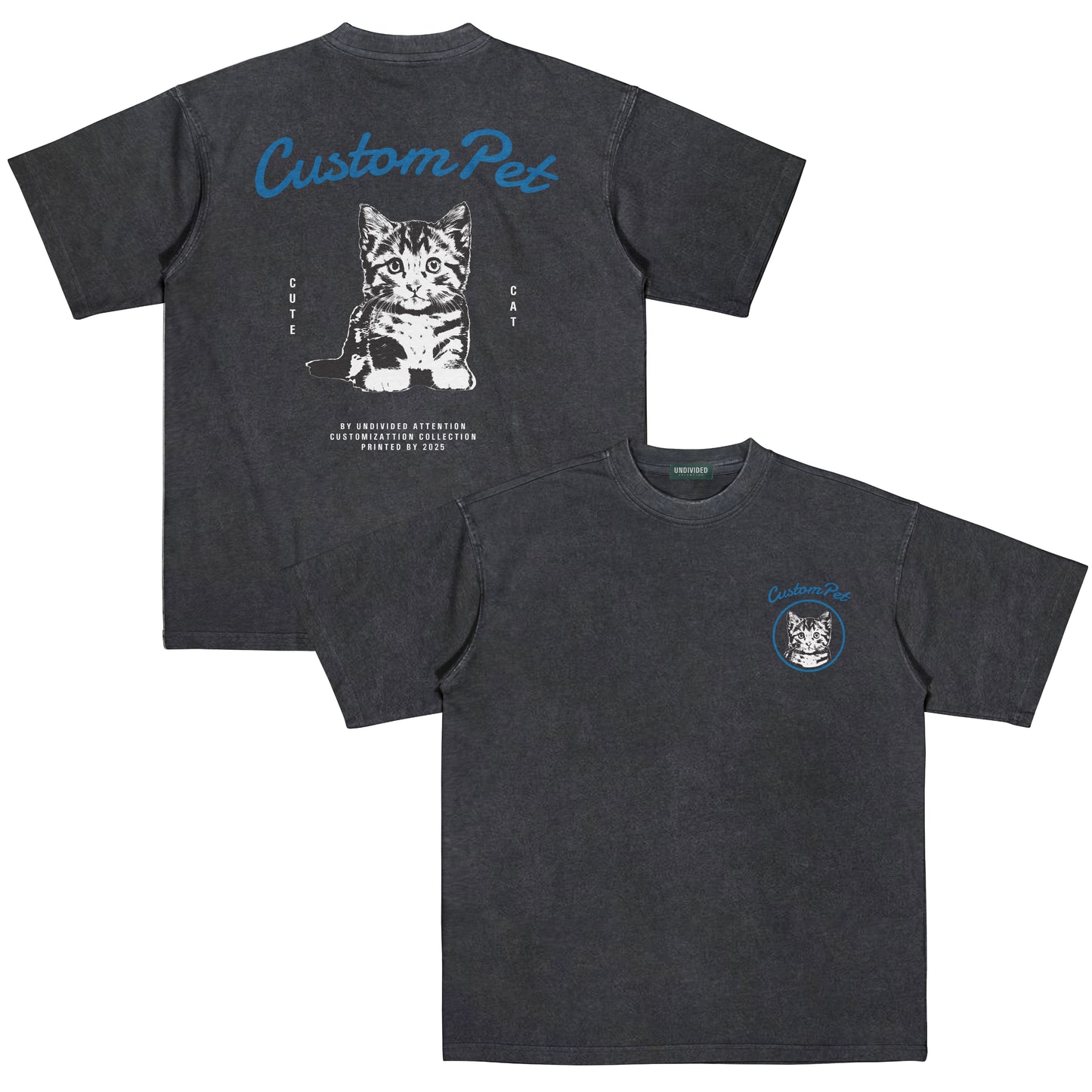 "CUSTOM PET TEE #4" WASHED BLACK / MEDIUM FIT