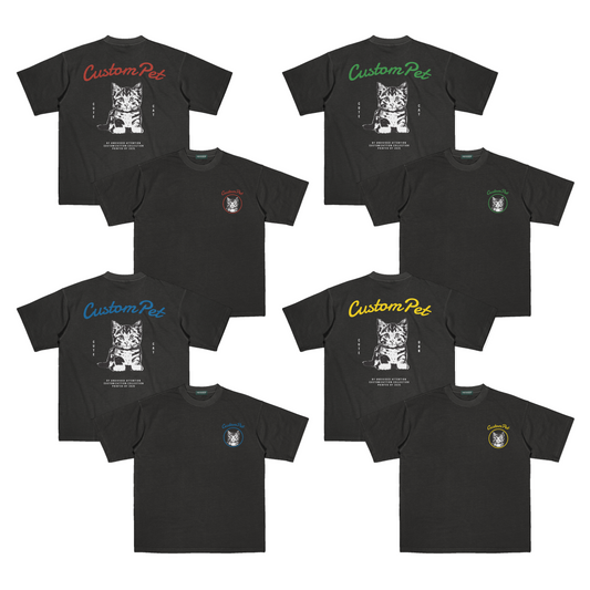 "CUSTOM CAT TEE #4" BLACK / MEDIUM FIT