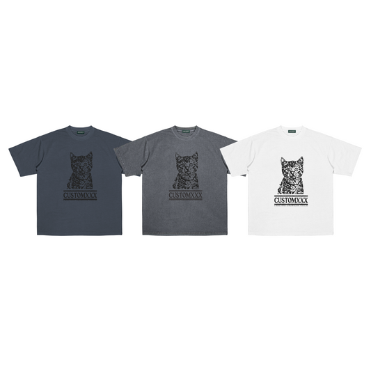 "CUSTOM PET TEE #1" WHITE / OVERSIZED FIT