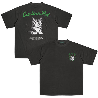 "CUSTOM CAT TEE #4" BLACK / MEDIUM FIT