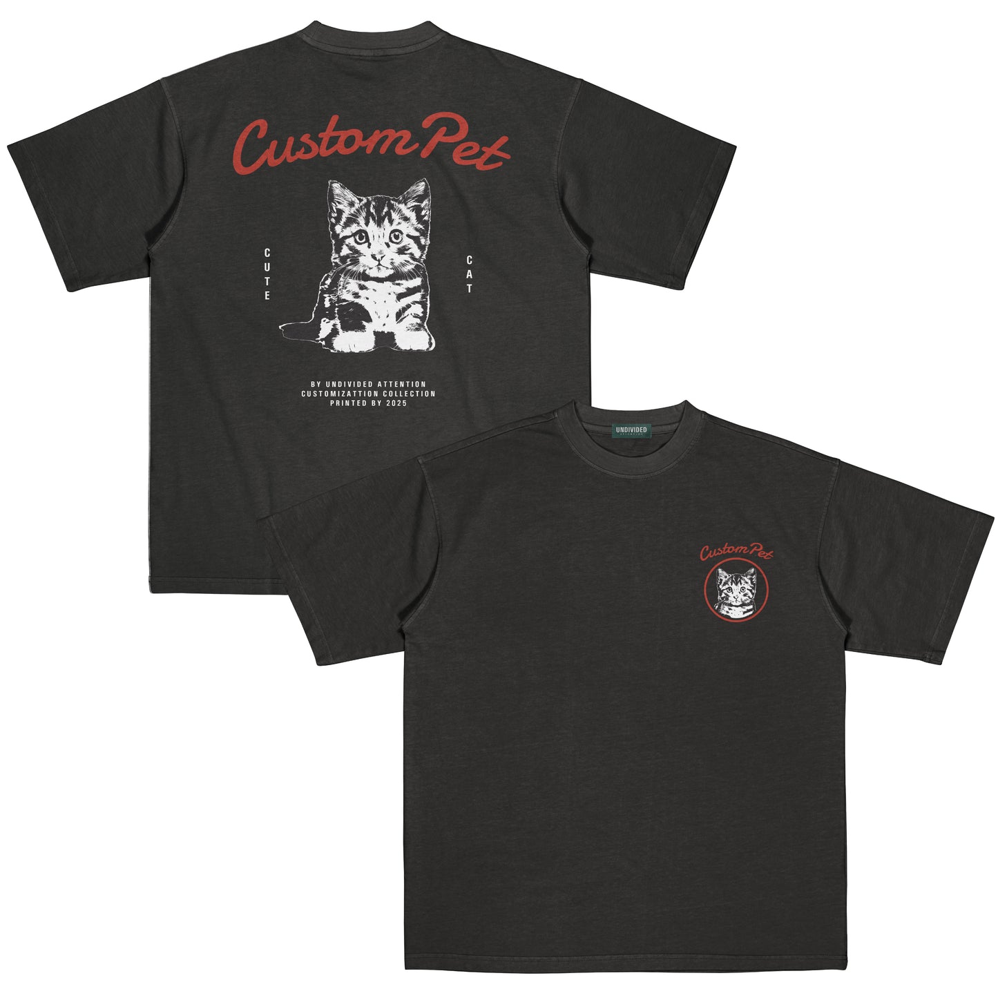 "CUSTOM CAT TEE #4" BLACK / MEDIUM FIT
