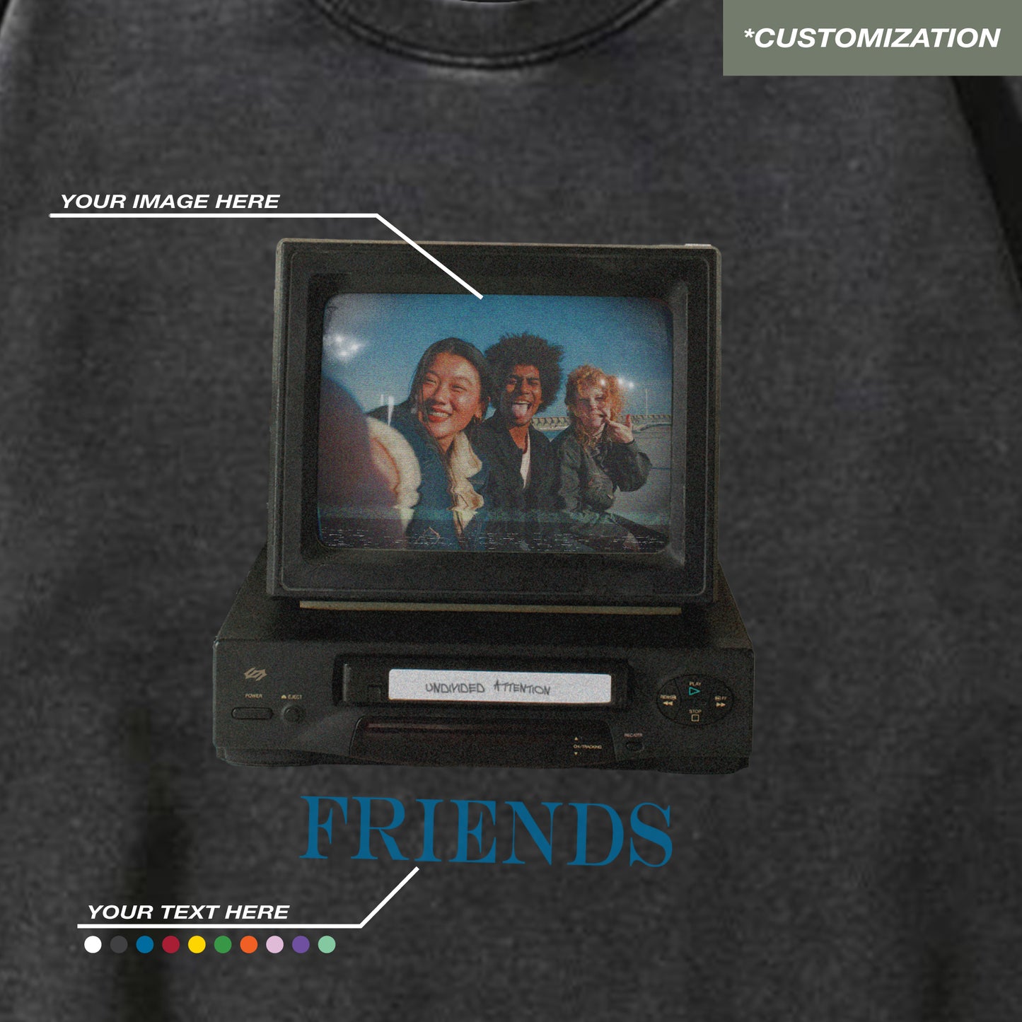 "TELEVISION - CUSTOMIZATION" BLACK / SWEATSHIRT