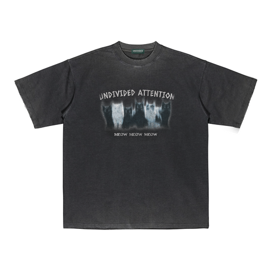 "MEOW MEOW MEOW" WASHED BLACK / MEDIUM FIT