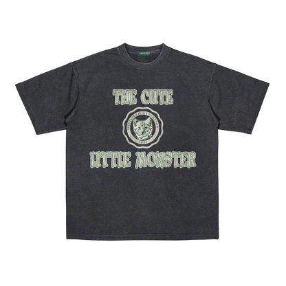 "THE CUTE LITTLE MONSTER #01" BLACK / OVERSIZED FIT
