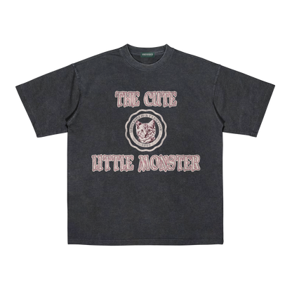 "THE CUTE LITTLE MONSTER #01" BLACK / OVERSIZED FIT