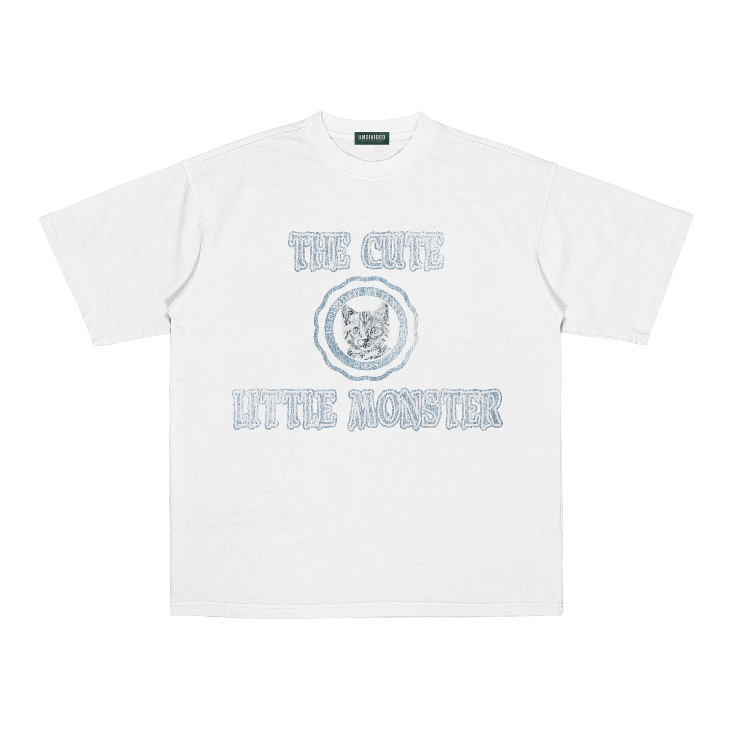 "THE CUTE LITTLE MONSTER #02" WHITE / OVERSIZED FIT