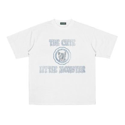 "THE CUTE LITTLE MONSTER #02" WHITE / OVERSIZED FIT