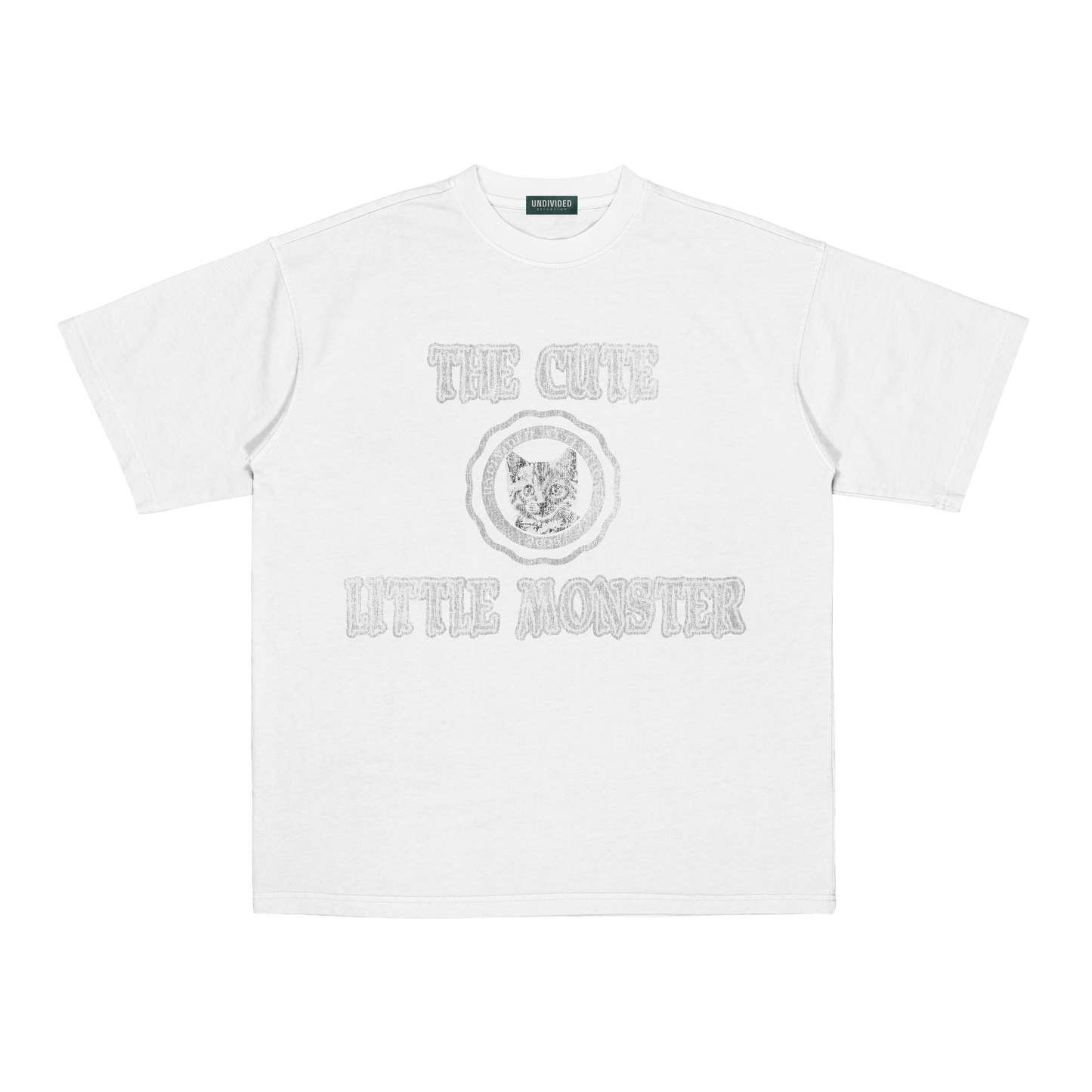 "THE CUTE LITTLE MONSTER #02" WHITE / OVERSIZED FIT
