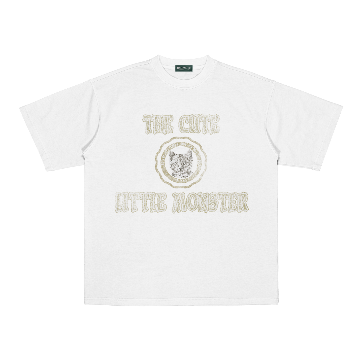 "THE CUTE LITTLE MONSTER #02" WHITE / OVERSIZED FIT
