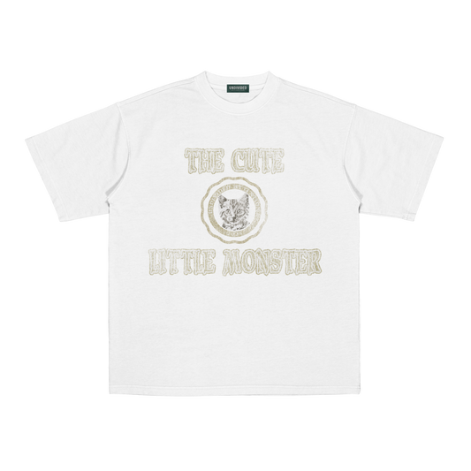 "THE CUTE LITTLE MONSTER #02" WHITE / OVERSIZED FIT