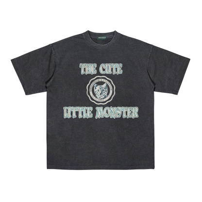 "THE CUTE LITTLE MONSTER #01" BLACK / OVERSIZED FIT