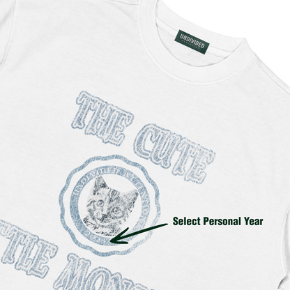 "THE CUTE LITTLE MONSTER #02" WHITE / OVERSIZED FIT