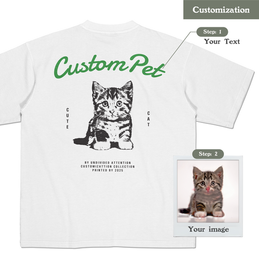 "CUSTOM CAT TEE #4" WHITE / MEDIUM FIT