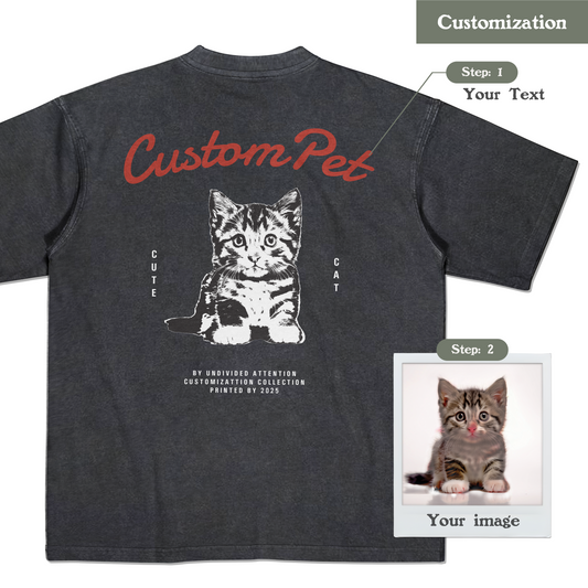 "CUSTOM PET TEE #4" WASHED BLACK / MEDIUM FIT